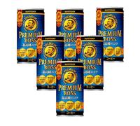 Japanese Canned Coffee 185g (Pack of 6) - Boss Ready-to-Drink Beverage from Japan - Portable & Convenient - Premium Quality (6 Cans, Premium Coffee)