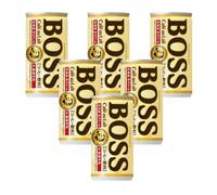 Japanese Canned Coffee 185g (Pack of 6) - Boss Ready-to-Drink Coffee Beverage from Japan - Portable & Convenient - Quality Instant Coffee (6 Cans, Cafe au Lait)