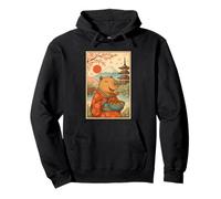 Japanese Capybara Eating Takoyaki Kimono Fuji Cherry Blossom Pullover Hoodie