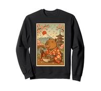 Japanese Capybara Eating Takoyaki Kimono Fuji Cherry Blossom Sweatshirt