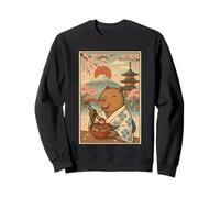 Japanese Capybara Eating Takoyaki Kimono Fuji Cherry Blossom Sweatshirt
