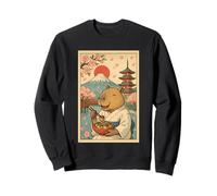 Japanese Capybara Eating Takoyaki Kimono Fuji Cherry Blossom Sweatshirt