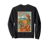 Japanese Capybara Eating Takoyaki Sakura Fuji Cherry Blossom Sweatshirt