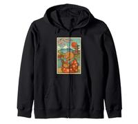 Japanese Capybara Eating Takoyaki Sakura Fuji Cherry Blossom Zip Hoodie