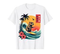 Japanese Capybara Surfing Kanagawa Wave Funny Surf Animal Value Graphic T-Shirt