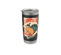 Japanese Capybara Surfing Wave Great Wave Japan Stainless Steel Insulated Tumbler