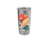 Japanese Capybara Surfing Wave Great Wave Japan Stainless Steel Insulated Tumbler