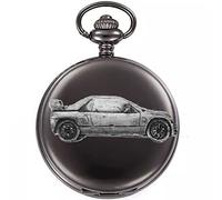 Japanese Car AZ-1 ref125 Pewter Effect Design on a Polished Black case Men's Gift Quartz Pocket Watch fob