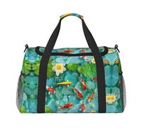 Japanese Carp Print Hand Travel Bag Ideal for Long-Distance Travel and Daily Use