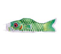 Japanese Carp Windsock Koinobori Flag 40/70/100CM Carp Flag Kite Multicolor Japanese Decorations Wind Sock Streamer Fish Flag Kite(70cm green)