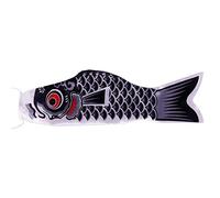 Japanese Carp Windsock Koinobori Flag 40/70/100CM Carp Flag Kite Multicolor Japanese Decorations Wind Sock Streamer Fish Flag Kite(40cm black)
