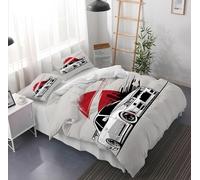 Japanese Cars printing Duvet Cover Set, Single with Zipper Ultra Soft Easy Care Superior Lightweight Microfiber Bedding Set 3 Pcs, 1 White Blackduvet cover and 2 matching pillowcases