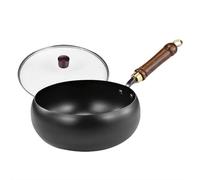 Japanese Cast Iron Pot, Uncoated Thick Japanese Iron Pot with Lid, Hand Hammered Non-Stick Cast Irons Wok, for Culinary Styles Kitchen