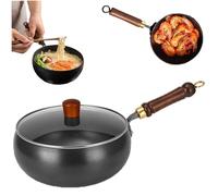 Japanese Cast Iron Pot, Uncoated Thick Japanese Iron Pot with Lid, Multifunctional Hand-Forged Non-Stick Iron Pan for Culinary Styles Kitchen (9.44 in/24 cm)