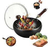 Japanese Cast Iron Wok,2026 Upgraded Japanese Cast IronPot & Pan Set,Hand Hammered Non-Stick Thick Iron Frying Pan with Lid,Uncoated Healthy Cooking Pot,for Stir Fry,Stew, Induction & Gas Stoves
