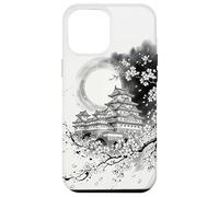 Japanese Castle and Sakura Cherry Blossoms Sumi-e Ink Art Case for iPhone 12 Pro Max