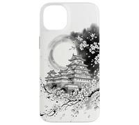 Japanese Castle and Sakura Cherry Blossoms Sumi-e Ink Art Case for iPhone 14 Plus