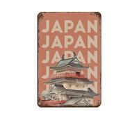Japanese Castles Retro Poster Metal Tin Sign Chic Art Retro Iron Painting Bar People Cave Cafe Family Garage Poster Wall Decoration 8x12inch(20x30cm)