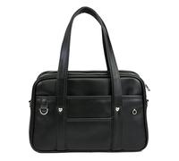 Japanese Casual Shoulder Bag Fashionable and Functional PU Leather Duffle Bag is Suitable for Various Occasions Tote Bag Black Medium Size