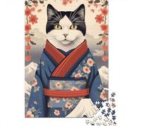 Japanese Cat 4 Jigsaw Puzzle 1000 Pieces for Cat Gifts, 38x26cm/1000pcs