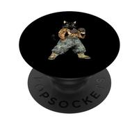 Japanese Cat Boxing Funny Cat Fighter Boxing Gloves Boxer PopSockets Adhesive PopGrip