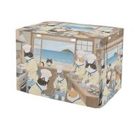 Japanese Cat Chef Sea Metal Dog Crate Covers Privacy Kennel Cover Dog Crate Curtains