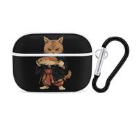 Japanese Cat Holding Fish Headphone & Earphone Cases Compatible with Airpod Pro Scratch-Resistant PC Protective Cover with Keychain White-style-24