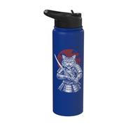 Japanese Cat Katana Japan Samurai Stainless Steel Insulated Water Bottle