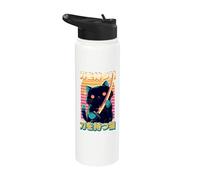 Japanese Cat Katana Japan Samurai Stainless Steel Insulated Water Bottle