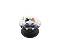 Japanese Cat Meditating Kawaii Samura Cat Kimono PopSockets Adhesive PopGrip