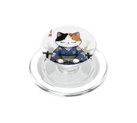 Japanese Cat Meditating Kawaii Samura Cat Kimono PopSockets PopGrip for MagSafe