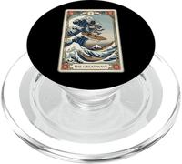 Japanese Cat Surfing Tarot Card The Great Wave Off Kanagawa PopSockets PopGrip for MagSafe
