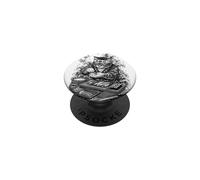 Japanese Cat with Sushi in Black and White Irezumi Style PopSockets Adhesive PopGrip