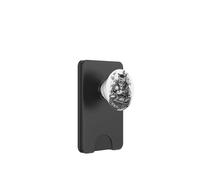Japanese Cat with Sushi in Black and White Irezumi Style PopSockets PopWallet for MagSafe