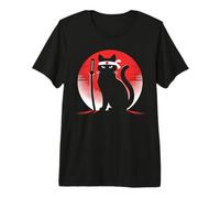 Japanese Cats Lovers Retro Cool Fighting Ninja Cat Fighter Premium T-Shirt