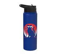 Japanese Cats Lovers Retro Cool Fighting Ninja Cat Fighter Stainless Steel Insulated Water Bottle