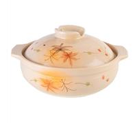 Japanese ceramic cooking pot, clay cooking pots, round stoneware, stovetop casserole dish,bibimbap pan for home heat-insulating, for stews(2L)