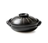 Japanese Ceramic Hot Pot, 3 Quart Clay Pot for Cooking with Lid, Heat Resistant Pot for Stew and Soup, Large Clay Cooking Pots for Nabe Pot and Korean Stone Pot Bibimbap,2800ML,A