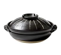 Japanese Ceramic Hot Pot, 3 Quart Clay Pot for Cooking with Lid, Heat Resistant Pot for Stew and Soup, Large Clay Cooking Pots for Nabe Pot and Korean Stone Pot Bibimbap,900ML,A