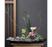 Japanese Ceramic Ikebana Flower Vase Flower Arranging Supplies,Flower Arrangement Container for Ikebana Vase & Round Flower Frog Flowerpot A06