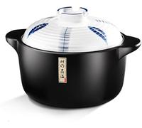 Japanese Ceramic Stew Pot, Handmade Glazed Earthenware Pot, Heat-Resistant and Non-Stick, Suitable for Stewing Various Delicious Soups (1.6L)