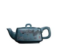 Japanese Ceramic Tea Pot, Handmade Square Teapot with Drip-Free Spout and Ball Filter, Perfect for Brewing Tea