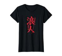 Japanese Characters Samurai Ronin Sword Value Graphic T-Shirt, Women, Black, S