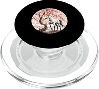 Japanese Cherry Blossom Aesthetic Horse PopSockets PopGrip for MagSafe