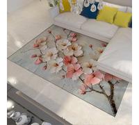 Japanese Cherry Blossom Area Rug Floral Botanical Design Aesthetic Traditional Carpet for Nursery or Entryway 80x150cm Wildflower Style Tappeto