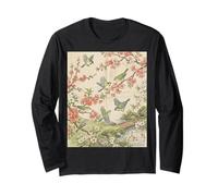 Japanese Cherry Blossom Birds Koi Art Long Sleeve T-Shirt