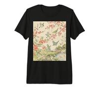 Japanese Cherry Blossom Birds Koi Art Premium T-Shirt