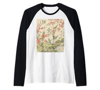 Japanese Cherry Blossom Birds Koi Art Raglan Baseball Tee