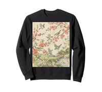 Japanese Cherry Blossom Birds Koi Art Sweatshirt