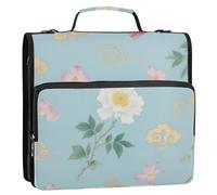 Japanese Cherry Blossom Clouds 3 Rings Binder with Zipper with Shoulder Strap Waterproof School Binders Organizer for School Gestor de encuadernación de documentos